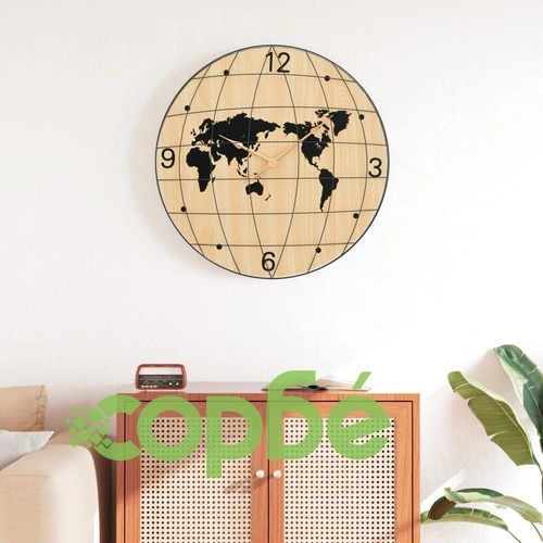 Стенен часовник жълто и черно 50 см инженерно дърво ➤ топ цена ➤ sorbe.bg