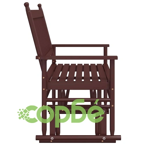 Пейка планер, кафява, 118x70x104,5 см, масивна дървесина топола ➤ топ цена ➤ sorbe.bg