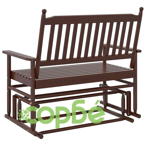 Пейка планер, кафява, 118x70x104,5 см, масивна дървесина топола ➤ топ цена ➤ sorbe.bg