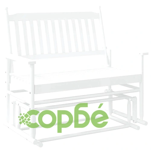 Пейка планер, бяла, 118x70x104,5 см, масивна дървесина топола ➤ топ цена ➤ sorbe.bg