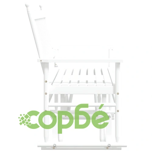 Пейка планер, бяла, 118x70x104,5 см, масивна дървесина топола ➤ топ цена ➤ sorbe.bg