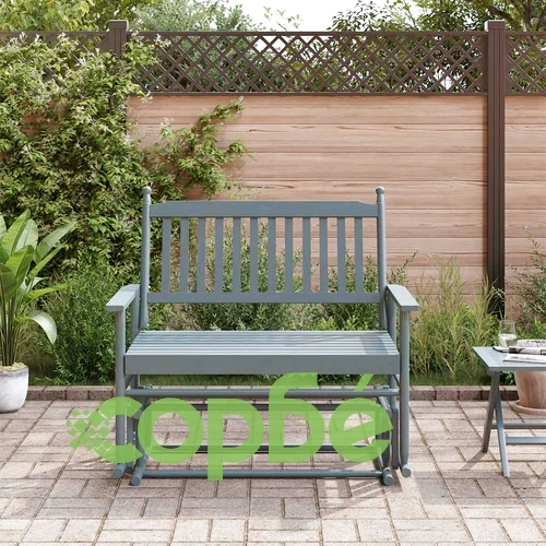 Пейка планер, сива, 118x70x104,5 см, масивна дървесина топола ➤ топ цена ➤ sorbe.bg