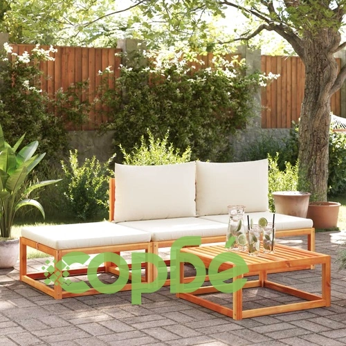 Градински диван с възглавници, двуместен, дърво, акация и въже ➤ топ цена ➤ sorbe.bg