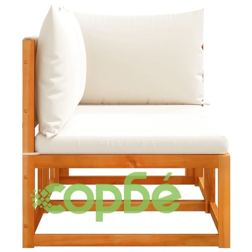 Градински диван с възглавници, двуместен, дърво, акация и въже ➤ топ цена ➤ sorbe.bg