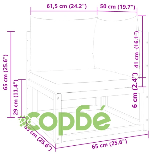 Ъглов градински диван с възглавници, дърво, акация и ратан ➤ топ цена ➤ sorbe.bg