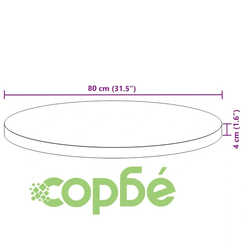 Плот за маса, кръгъл, 80x4 см, акациево дърво масив ➤ топ цена ➤ sorbe.bg
