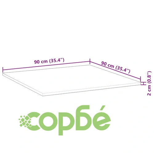 Плот за маса квадратен 90x90x2 см масивна акация ➤ топ цена ➤ sorbe.bg