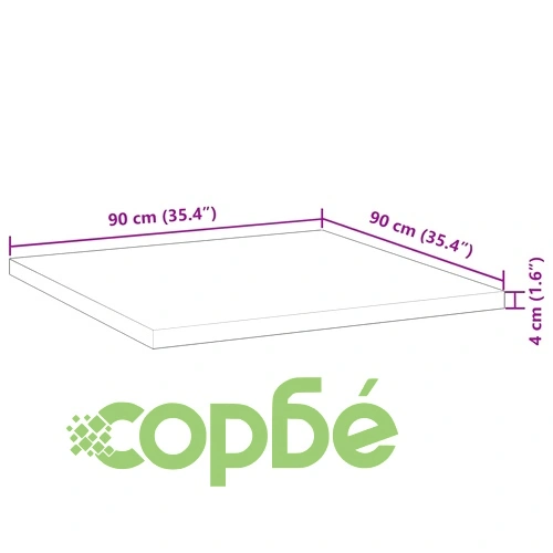 Плот за маса квадратен 90x90x4 см масивна акация ➤ топ цена ➤ sorbe.bg