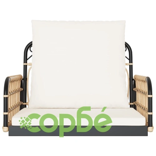 Стол-люлка с възглавници 63x58x39 см полиратан и стомана ➤ топ цена ➤ sorbe.bg
