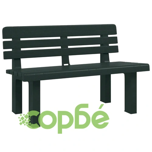 Градинска пейка, зелена, 110x52x71 см, полипропилен ➤ топ цена ➤ sorbe.bg