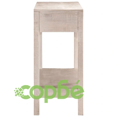 Конзолна маса, бяла, 110x35x75 cм, мангово дърво масив ➤ топ цена ➤ sorbe.bg