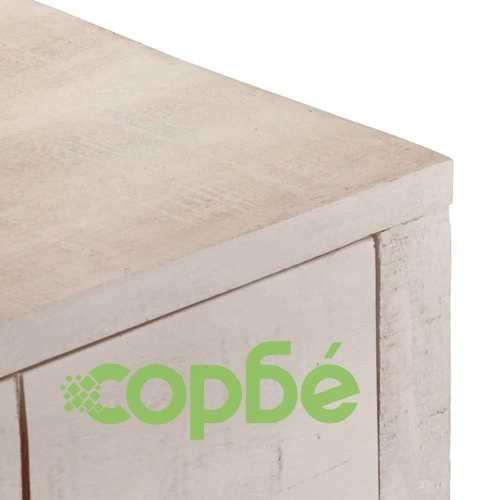 Конзолна маса, бяла, 110x35x75 cм, мангово дърво масив ➤ топ цена ➤ sorbe.bg