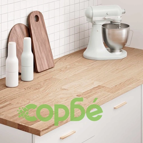 Кухненски работен плот, 140x63,5x2,7 см, дъб масив, правоъгълна ➤ топ цена ➤ sorbe.bg