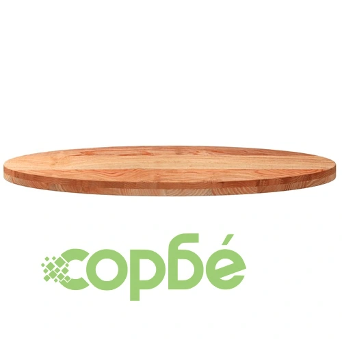 Плот за маса, светлокафяв, 100x50x4 см, дъб масив, овална ➤ топ цена ➤ sorbe.bg