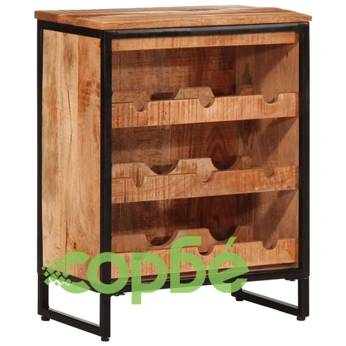 Стойка за вино за 9 бутилки, 55x33x70 см, масивно мангово дърво ➤ топ цена ➤ sorbe.bg