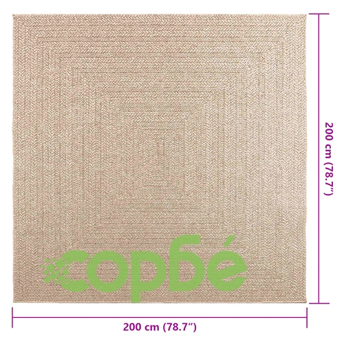 Килим ZIZUR, 200x200 см, визия юта, за закрито и открито ➤ топ цена ➤ sorbe.bg