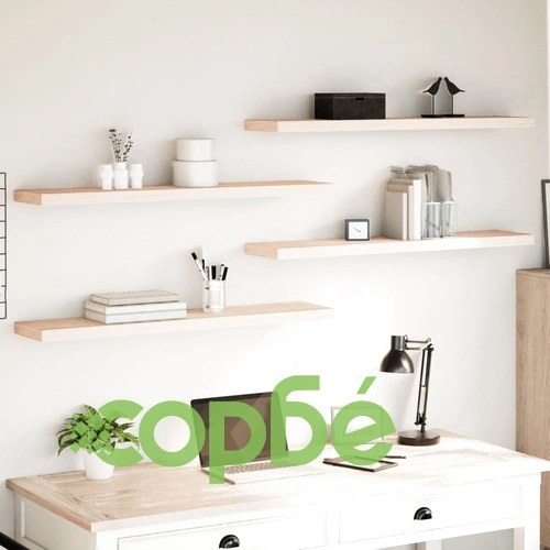 Рафтове за стена, 4 бр, 110x23,5x4 см, инженерна дървесина ➤ топ цена ➤ sorbe.bg