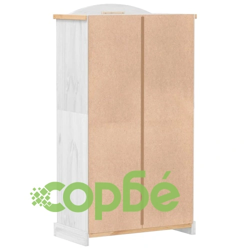 Гардероб Corona бял 102x52x186 см бор масив ➤ топ цена ➤ sorbe.bg