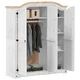 Гардероб Corona бял 151,5x52x186 см бор масив