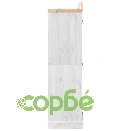 Гардероб Corona бял 151,5x52x186 см бор масив ➤ топ цена ➤ sorbe.bg
