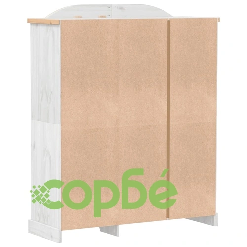 Гардероб Corona бял 151,5x52x186 см бор масив ➤ топ цена ➤ sorbe.bg