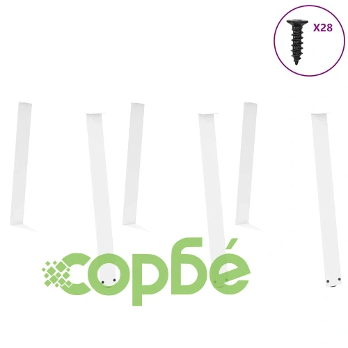 Крака за трапезна маса, V-образни, 3 бр., бели, 100 x (72-73,3) см, стомана ➤ топ цена ➤ sorbe.bg