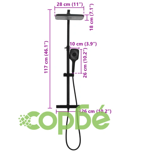 Душ комплект с две глави със смесител и маркуч черен месинг ➤ топ цена ➤ sorbe.bg