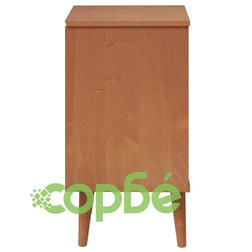 Нощно шкафче MOLDE, кафяво, 40x35x65 см, борово дърво масив ➤ топ цена ➤ sorbe.bg