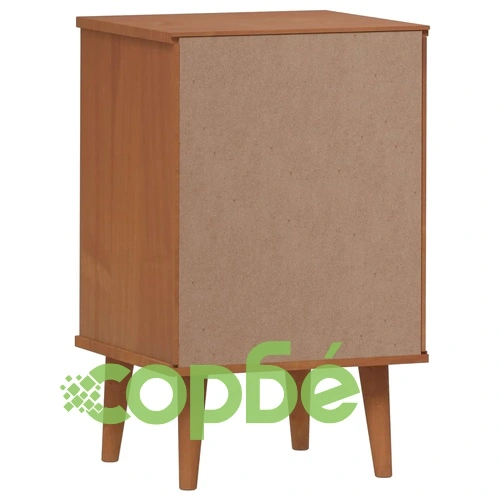 Нощно шкафче MOLDE, кафяво, 40x35x65 см, борово дърво масив ➤ топ цена ➤ sorbe.bg