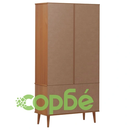 Шкаф витрина MOLDE, кафяв, 90x35x175 см, бор масив ➤ топ цена ➤ sorbe.bg