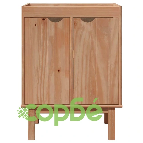 Шкаф за мивка за баня OTTA, 59x40x80 см, борово дърво масив ➤ топ цена ➤ sorbe.bg