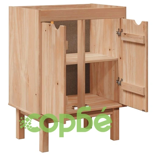 Шкаф за мивка за баня OTTA, 59x40x80 см, борово дърво масив ➤ топ цена ➤ sorbe.bg