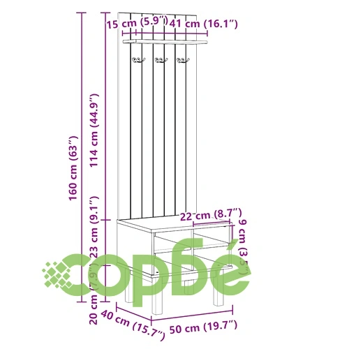 Шкаф портманто OTTA, 50x40x160 см, борово дърво масив ➤ топ цена ➤ sorbe.bg