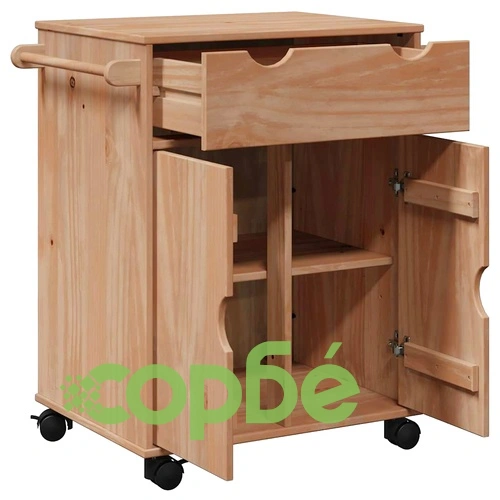 Кухненска количка OTTA 59x45x80 см борово дърво масив ➤ топ цена ➤ sorbe.bg