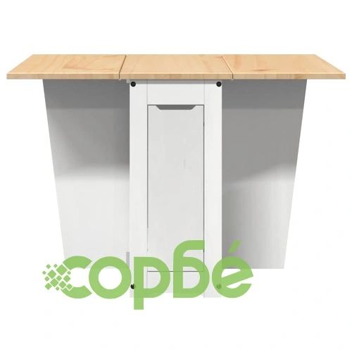 Трапезна маса Corona тип пеперуда, сгъваема, бяла, бор масив ➤ топ цена ➤ sorbe.bg