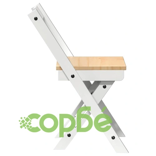 Трапезни столове Corona сгъваеми 4 бр бели борово дърво масив ➤ топ цена ➤ sorbe.bg