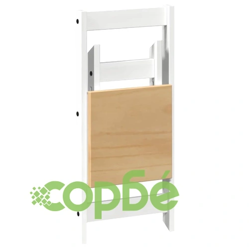 Трапезни столове Corona сгъваеми 4 бр бели борово дърво масив ➤ топ цена ➤ sorbe.bg