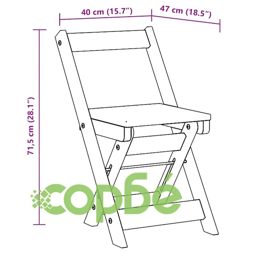 Трапезни столове Corona сгъваеми 4 бр сиви борово дърво масив ➤ топ цена ➤ sorbe.bg