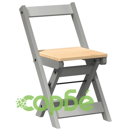 Трапезни столове Corona сгъваеми 4 бр сиви борово дърво масив ➤ топ цена ➤ sorbe.bg