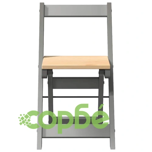 Трапезни столове Corona сгъваеми 4 бр сиви борово дърво масив ➤ топ цена ➤ sorbe.bg