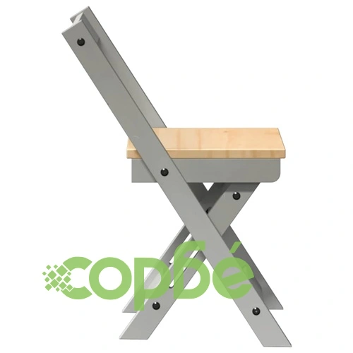 Трапезни столове Corona сгъваеми 4 бр сиви борово дърво масив ➤ топ цена ➤ sorbe.bg