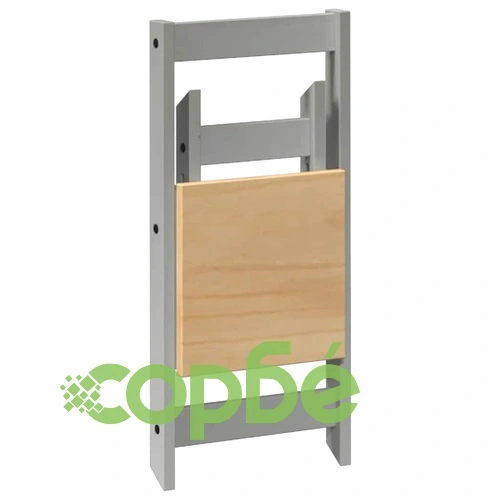 Трапезни столове Corona сгъваеми 4 бр сиви борово дърво масив ➤ топ цена ➤ sorbe.bg