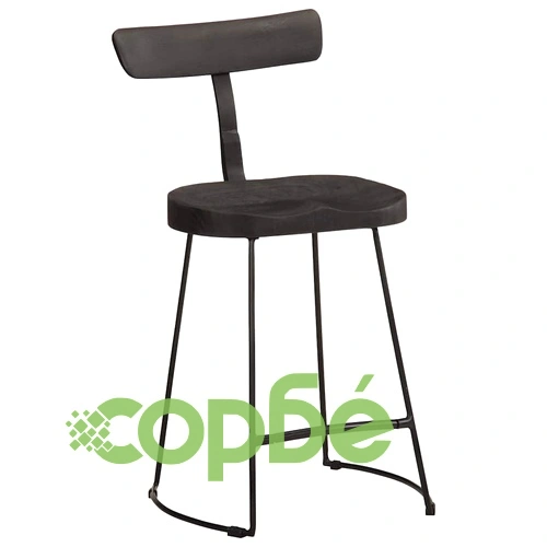 Бар табуретки, 2 бр, черни, 49x43x79 см, мангово масив дърво ➤ топ цена ➤ sorbe.bg