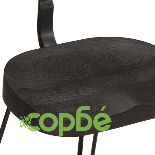 Бар табуретки, 2 бр, черни, 49x43x79 см, мангово масив дърво ➤ топ цена ➤ sorbe.bg