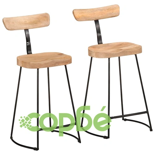 Бар табуретки, 2 бр, 49x43x88 см, мангово масив дърво ➤ топ цена ➤ sorbe.bg