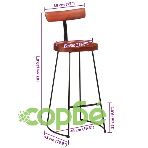 Бар табуретки, 2 бр, 49x43x103 см, мангово масив дърво ➤ топ цена ➤ sorbe.bg
