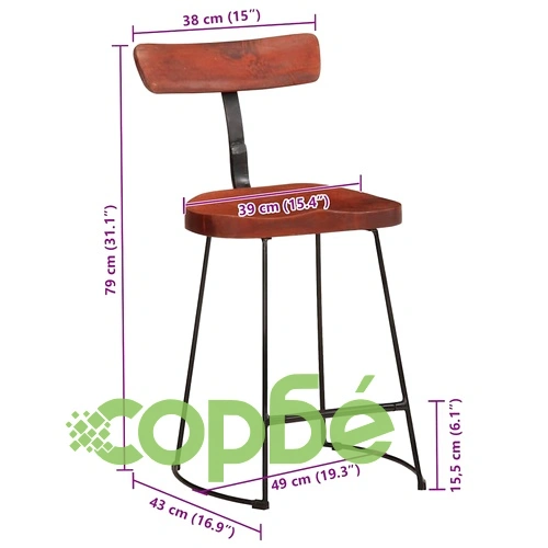 Бар табуретки, 2 бр, 49x43x79 см, мангово масив дърво ➤ топ цена ➤ sorbe.bg