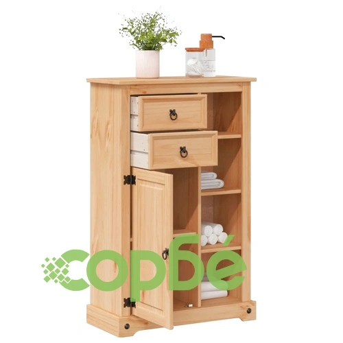 Шкаф за баня Corona 70x33x110 см бор масив ➤ топ цена ➤ sorbe.bg