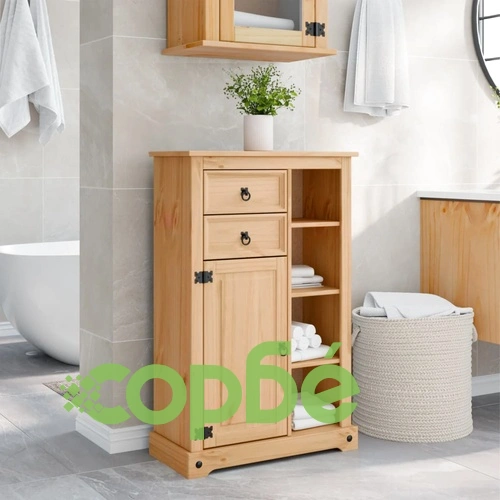 Шкаф за баня Corona 70x33x110 см бор масив ➤ топ цена ➤ sorbe.bg