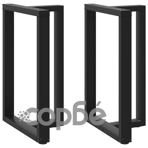 Крака за бар маса, Т-образни, 2 бр., черни, 60x35x(90-91) см, стомана ➤ топ цена ➤ sorbe.bg